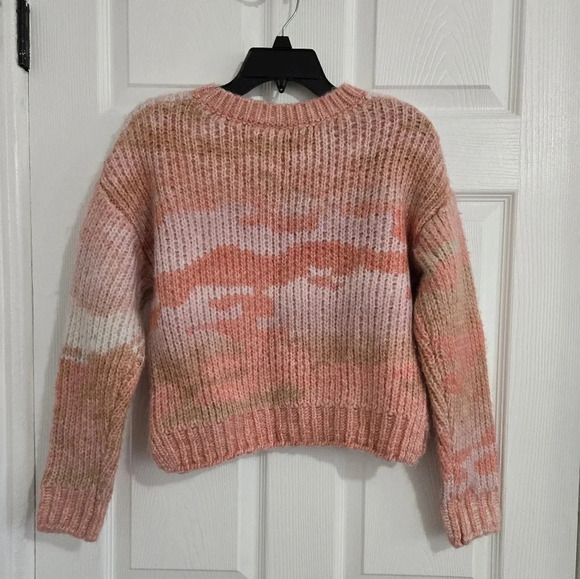 Studio B By Bobeau Knitted Sweater Womens Juniors Small Short Camo Winter Fall - Picture 4 of 10